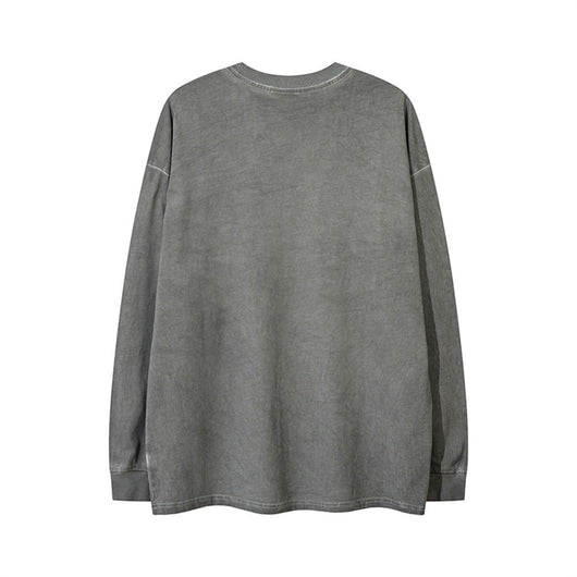 Playera Manga Larga Oversize Lavada para Hombre - Image 15