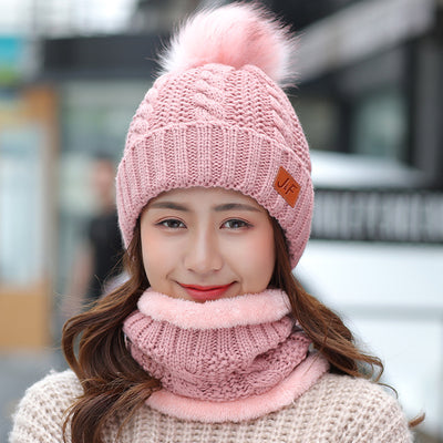 Conjunto de Gorro y Bufanda Bib Tejido para Damas Invierno - Image 11