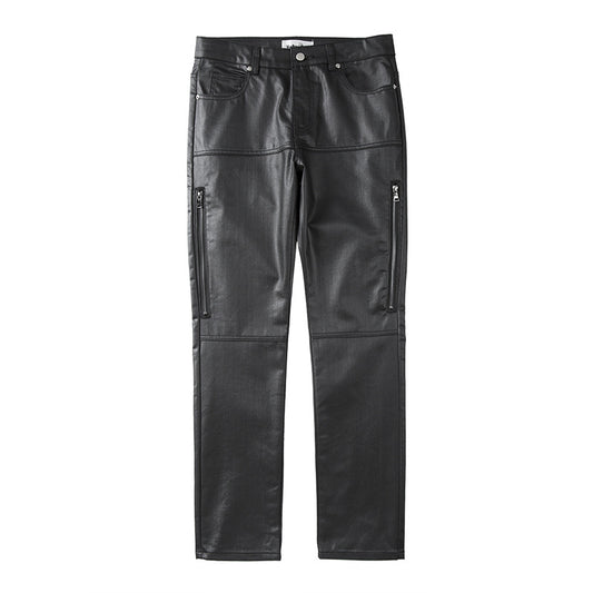 Pantalones Casuales de Hombre con Cierre y Tela Encerada
