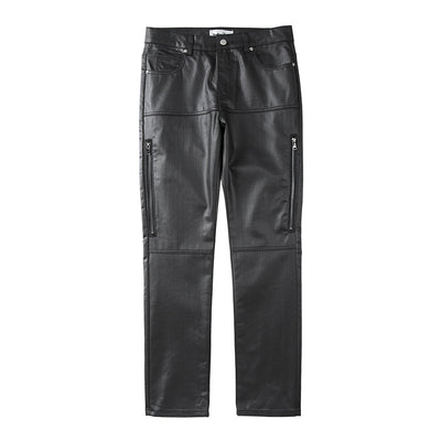 Pantalones Casuales de Hombre con Cierre y Tela Encerada