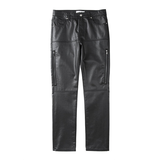 Pantalones Casuales de Hombre con Cierre y Tela Encerada