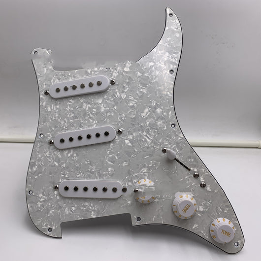 Set Completo de Accesorios para Guitarra Eléctrica ST - Protector Pearl White