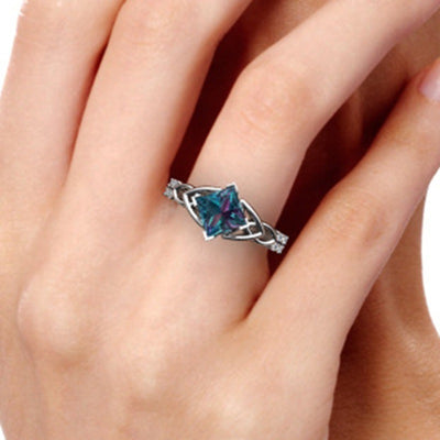 Anillo de Topacio Arcoíris Multicolor - Diseño Elegante para Compromisos y Celebraciones - Image 5