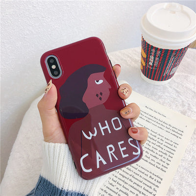 Funda para Celular Han Feng Rojo Vino Personalidad Chica - Image 5