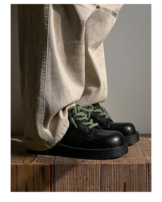 Zapatos Casuales de Cuero con Plataforma Elevadora para Hombre Big Head Derby - Image 30