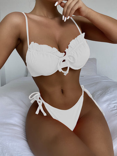 Bikini Enterizo con Encaje de Loto y Sostén Reforzado - Diseño Europeo - Image 3