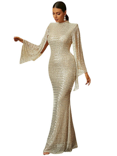 Vestido de Noche Elegante Entallado en Color Liso - Image 4