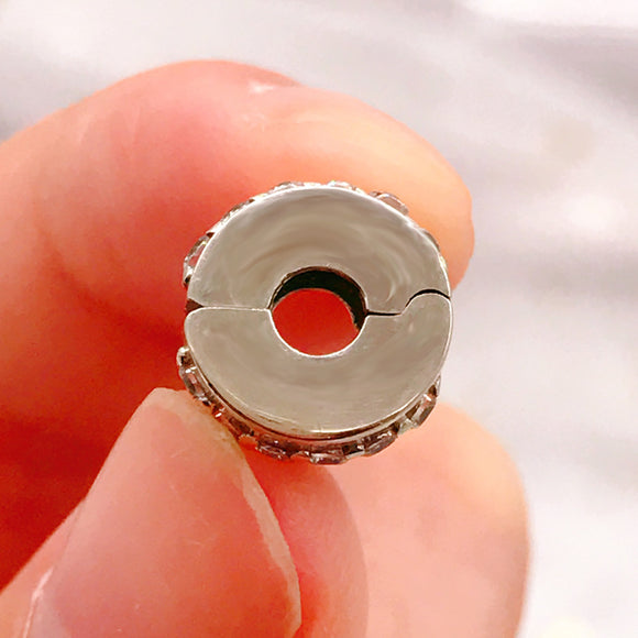Clip Posicionador de Diamantes Dobles en Plata S925