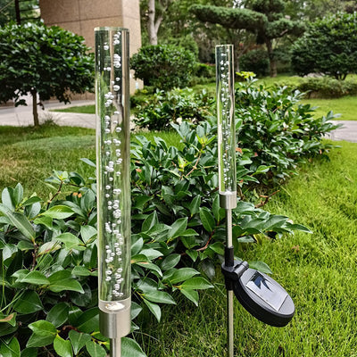 Lámpara Solar de Jardín con Burbujas de Cristal y Luz LED Intermitente - Image 2