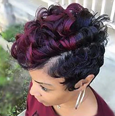 Conjunto de Peluca Corta Liso Estilo Europeo - Image 18