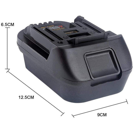 Dark gray 18V lithium battery adapter with a USB output port, converting 20V MAX to 18V for power tools. - Image 4