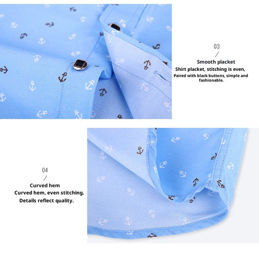 Camisa Estampada de Manga Larga Estilo Coreano para Hombre - Image 29