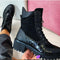 Botas Martin Cordones Tacón Cuadrado y Medio - Caña Baja