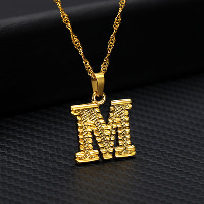 Collar con Colgante de 26 Letras Chapado en Oro - Image 15