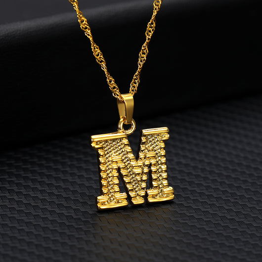 Collar con Colgante de 26 Letras Chapado en Oro - Image 15