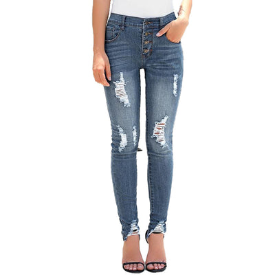 Pantalones Slim Rotos con Cintura Elástica - Image 51