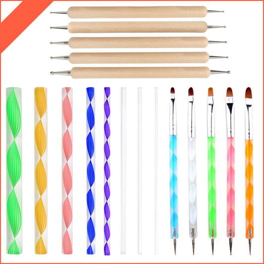 Set de 18 Herramientas de Precisión para Diseño de Uñas