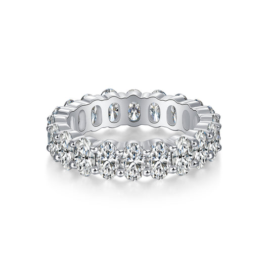 Anillo de Boda Luó Shén - Moissanita Ovalada Premium en Plata S925 y Platino - Image 2