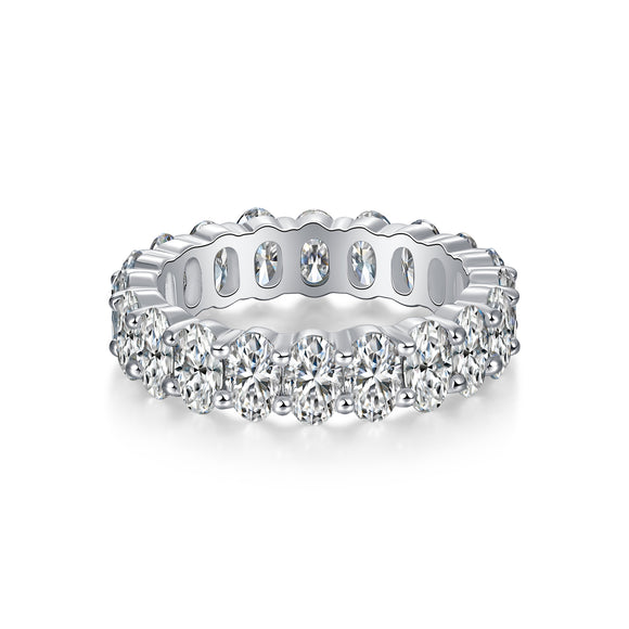 Anillo de Boda Luó Shén - Moissanita Ovalada Premium en Plata S925 y Platino
