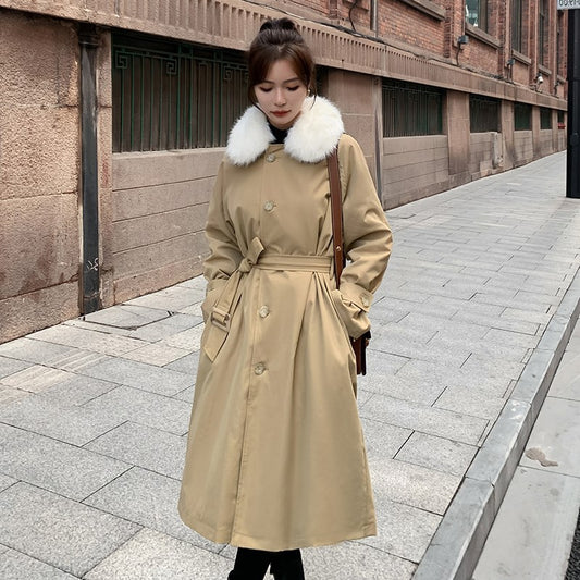 Chaqueta Abrigo Impermeable de Piel de Conejo y Algodón para Mujer - Image 2