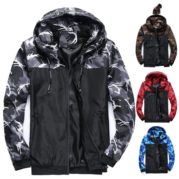 Chaqueta Táctica Camuflaje con Capucha para Hombre