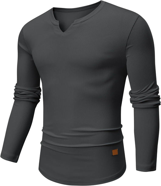 Camiseta Manga Larga Hombre Otoño Invierno - Diseño Sólido Casual - Image 15