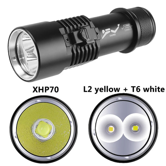 Linterna de Buceo Profesional Dual LED Blanco y Amarillo con Control Magnético - Image 9
