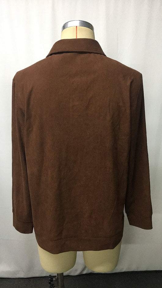 Sudadera Polo Cuello Clásico Pana Colores Sólidos Manga Larga - Image 3