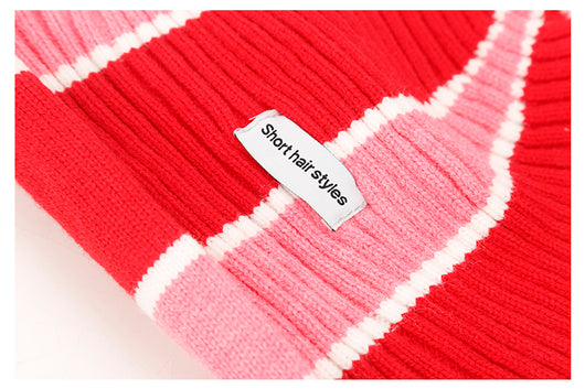 Gorro Tejido Rayado Colorblock Estilo Occidental - Image 20