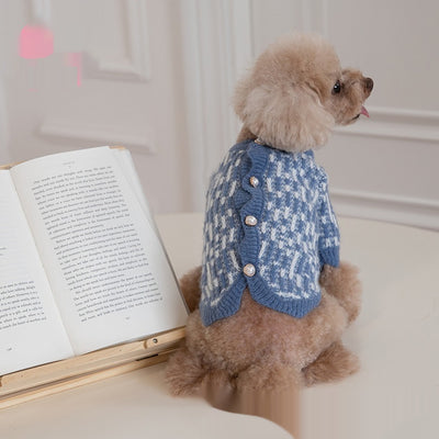 Cardigan Suéter de Perla para Mascotas Otoño e Invierno - Image 2