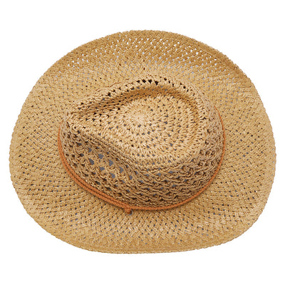 Sombrero Vaquero Plegable de Rafia Hueca Unisex - Image 4