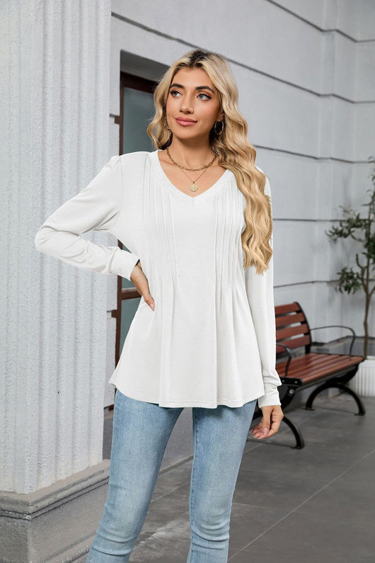 Blusa Suelta de Rayas con Mangas Largas para Mujer - Image 32
