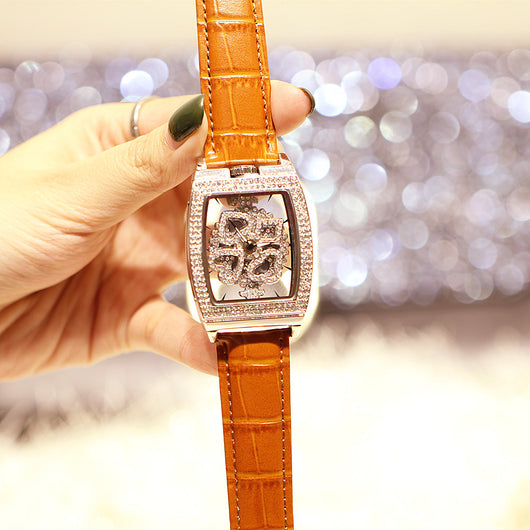 Reloj Elegante para Mujer Resistente al Agua con Diamantes y Flores - Image 10