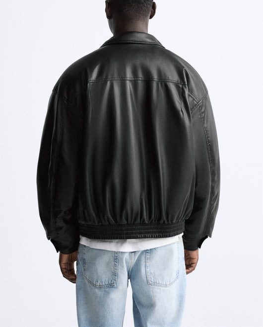 Chaqueta de Cuero Sintético con Solapas y Algodón para Hombre - Image 10