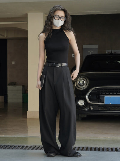 Pantalón Casual Holgado de Cintura Alta con Textura para Mujer - Image 30