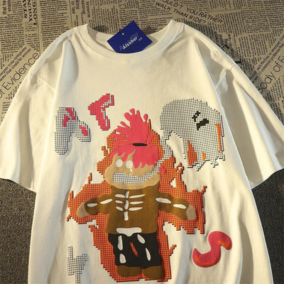 Playera de Algodón Puro con Diseño Cartoon para Hombre y Mujer - Comodidad Veraniega - Image 3