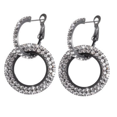 Aretes de Cristal con Inserto de Diamante Brillante - Image 4