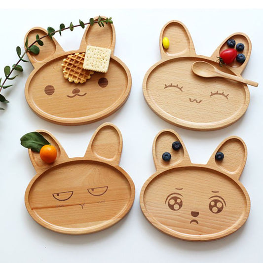 Plato Infantil de Cerámica con Diseño de Conejito Adorable