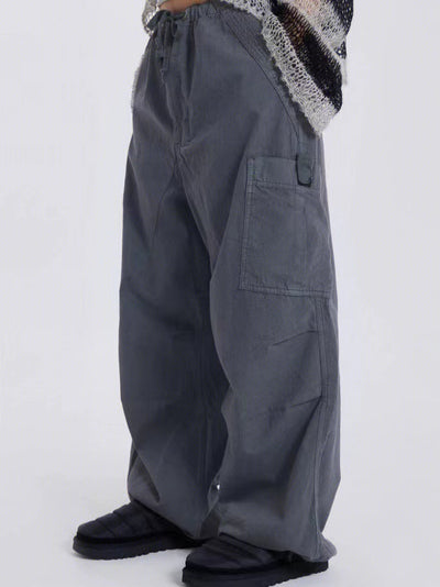 Overol Gris Holgado Retro Casual de Pierna Ancha - Image 15