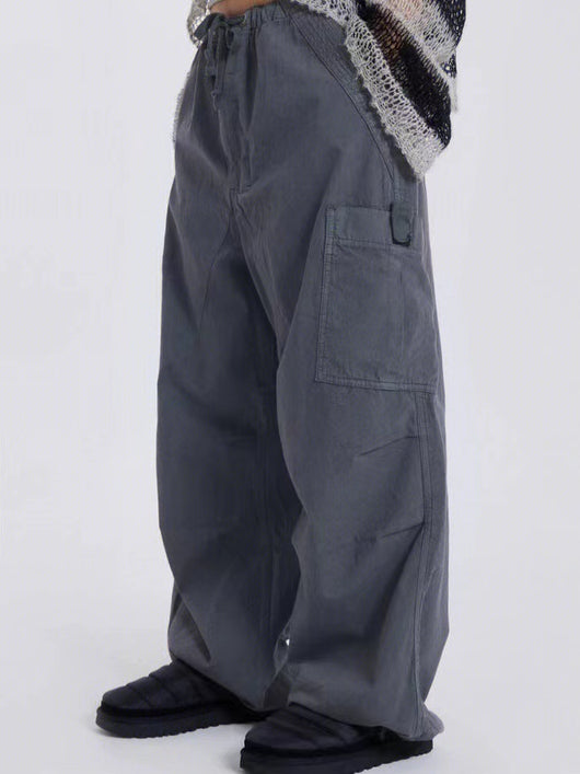 Overol Gris Holgado Retro Casual de Pierna Ancha - Image 15