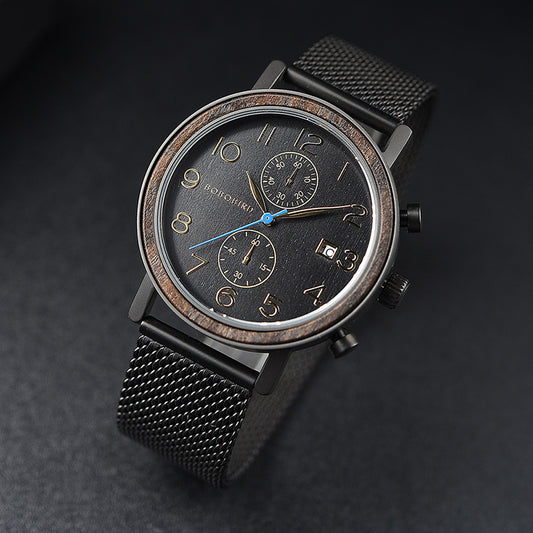 Reloj de Madera GS008 Movimiento Cuarzo Resistente al Agua Estilo Casual Ejecutivo - Image 2