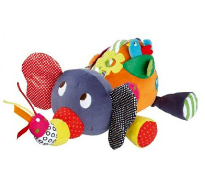 Juguete de Peluche Elefante con Anillo Sonajero y Campana para Bebés