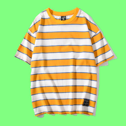 Camiseta Hombre Rayas Manga Corta - Comodidad de Verano
