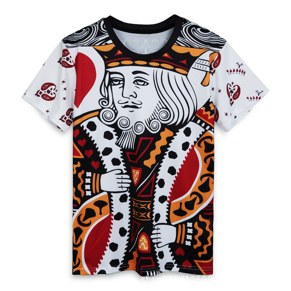 Playera Estampada Rey del Póker Manga Corta para Hombre
