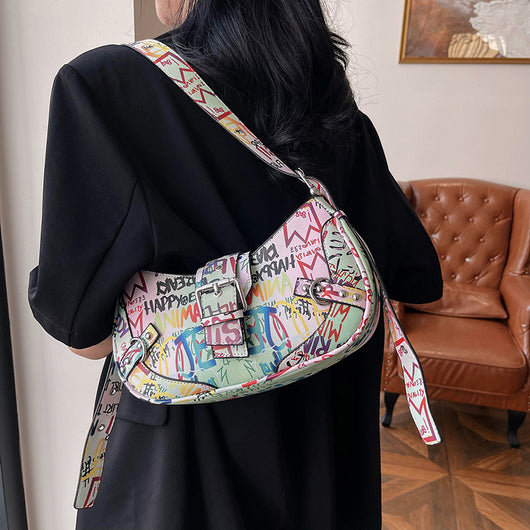 Bolsa de Hombro Messenger con Diseño de Letra de Moda