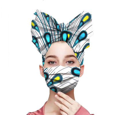 Turbante de Algodón con Estampado Africano Batik para Mujer - Image 9