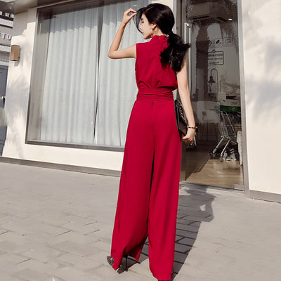 Jumpsuit Elegante con Escote en V y Moño - Image 4