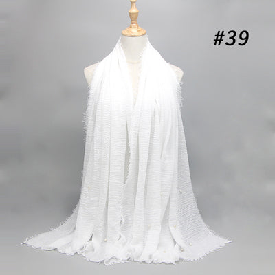 Pañuelo de Algodón y Lino Arrugado Monocromático - Image 37