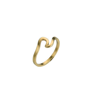 Anillo de Pareja Ondulado Brillante - Diseño Geométrico Minimalista - Image 8