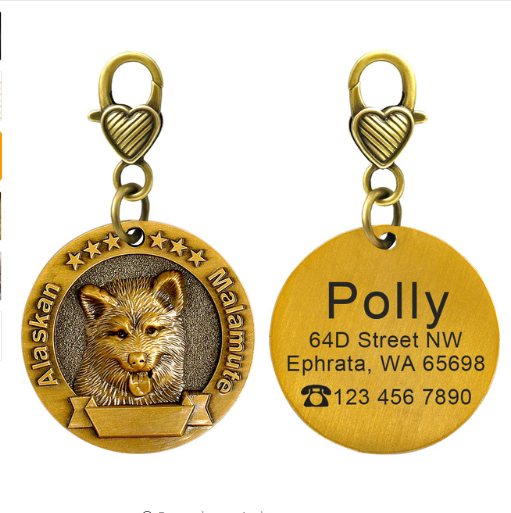 Placa de Identidad Personalizada para Perros - Grabado Personalizado Antimaterial Bronce - Image 3